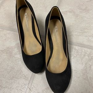 Cl Landry black velvet/cloth heels